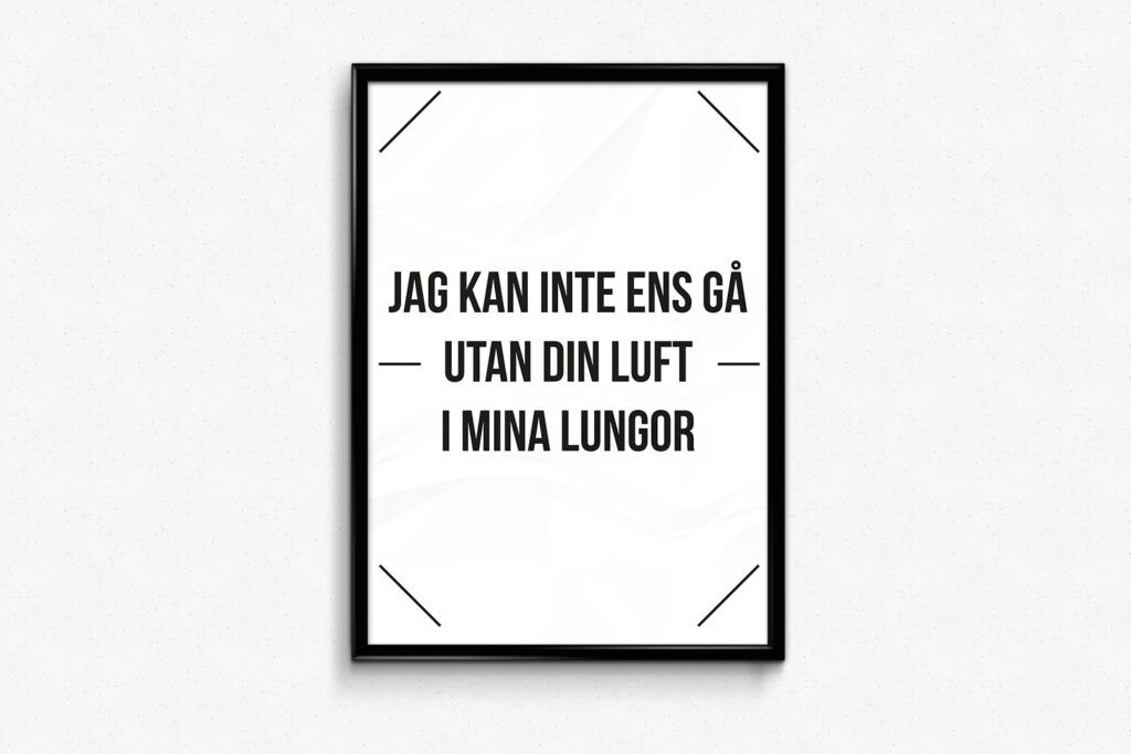 Kent poster Utan dina andetag Text & Art