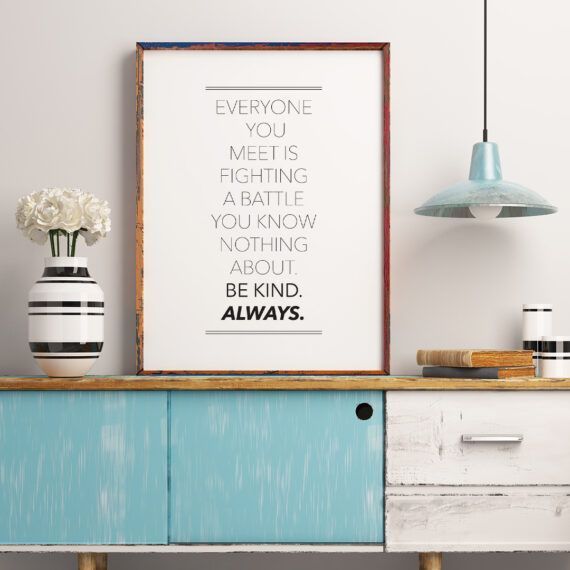 Everyone you meet is fighting a battle you know nothing about. Be kind. Always. Poster
