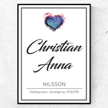 Bröllopstavla Christian & Anna
