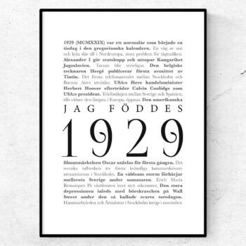 årtalsposter 1929 poster