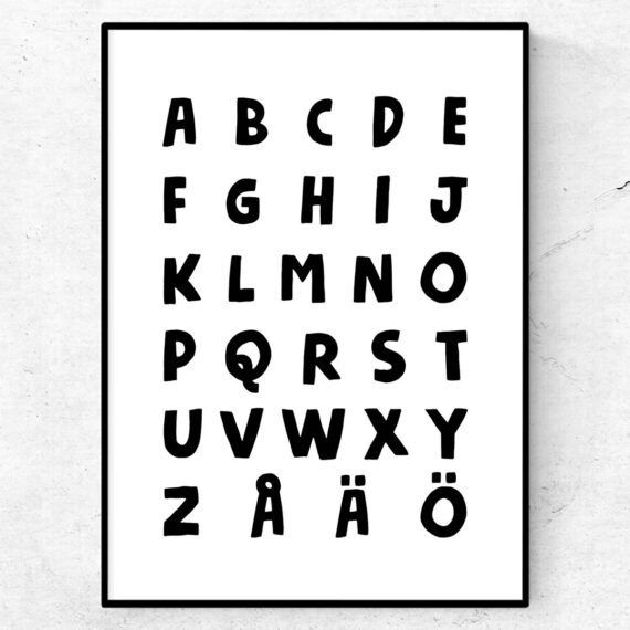 alfabetet poster tavla barnrum
