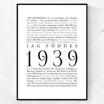 årtalsposter 1939 poster