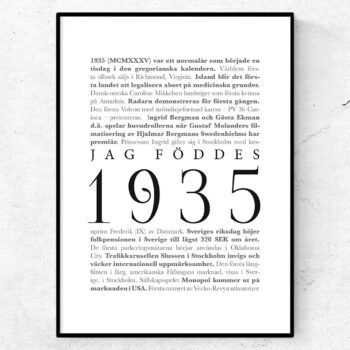 årtalsposter 1935 poster