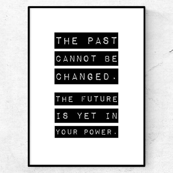 The past cannot be changed. The future is yet to be written poster