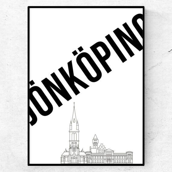 Jönköping skyline poster tavla