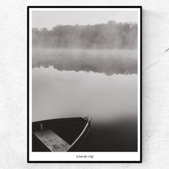 a boat ride in fog poster