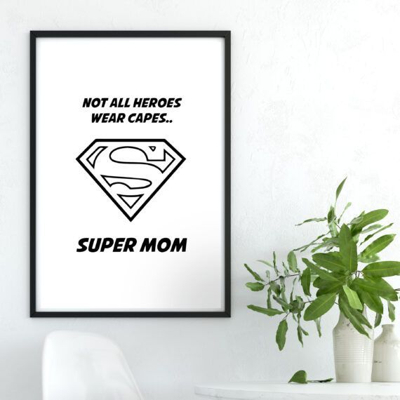 super mom poster tavla mors dag present