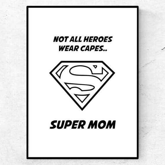 super mom poster tavla mors dag present