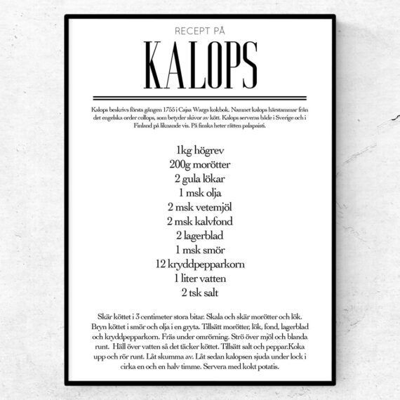 Kalops recept poster