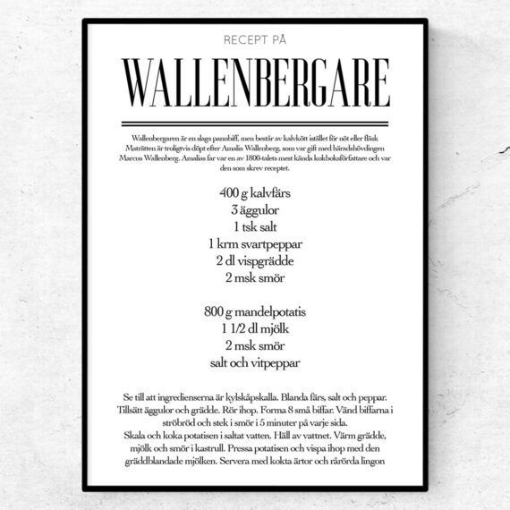 wallenbergare recept poster