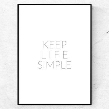 keep life simple poster citat