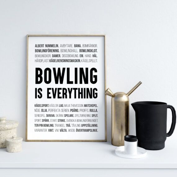 bowling poster ord tavla bowlingbana käglor
