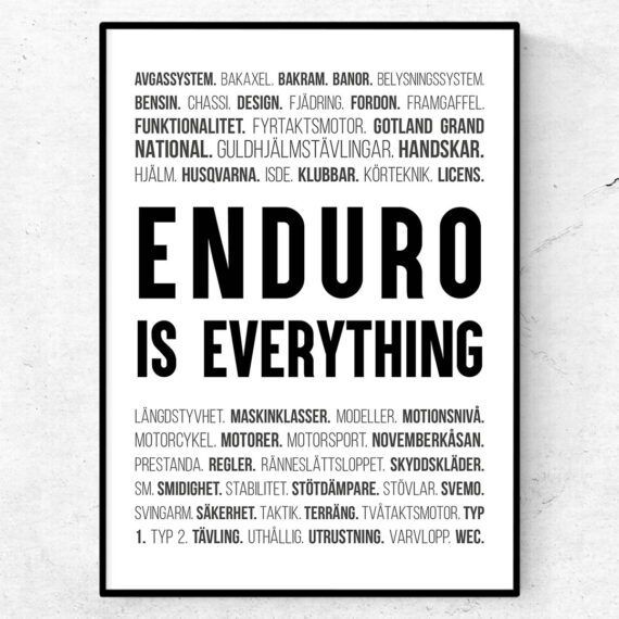 enduro poster ord tavla enduro racing motorcykel