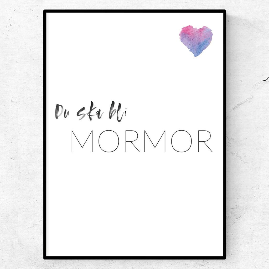 Du ska bli mormor poster - present / tavla till blivande mormor | Text ...