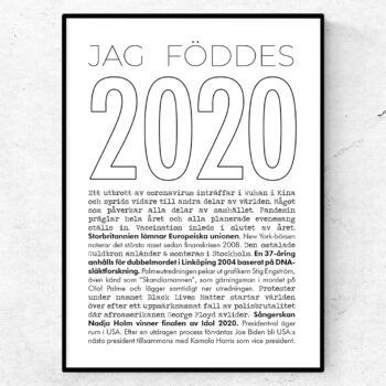 2020 årtalsposter tavla nyheter linje